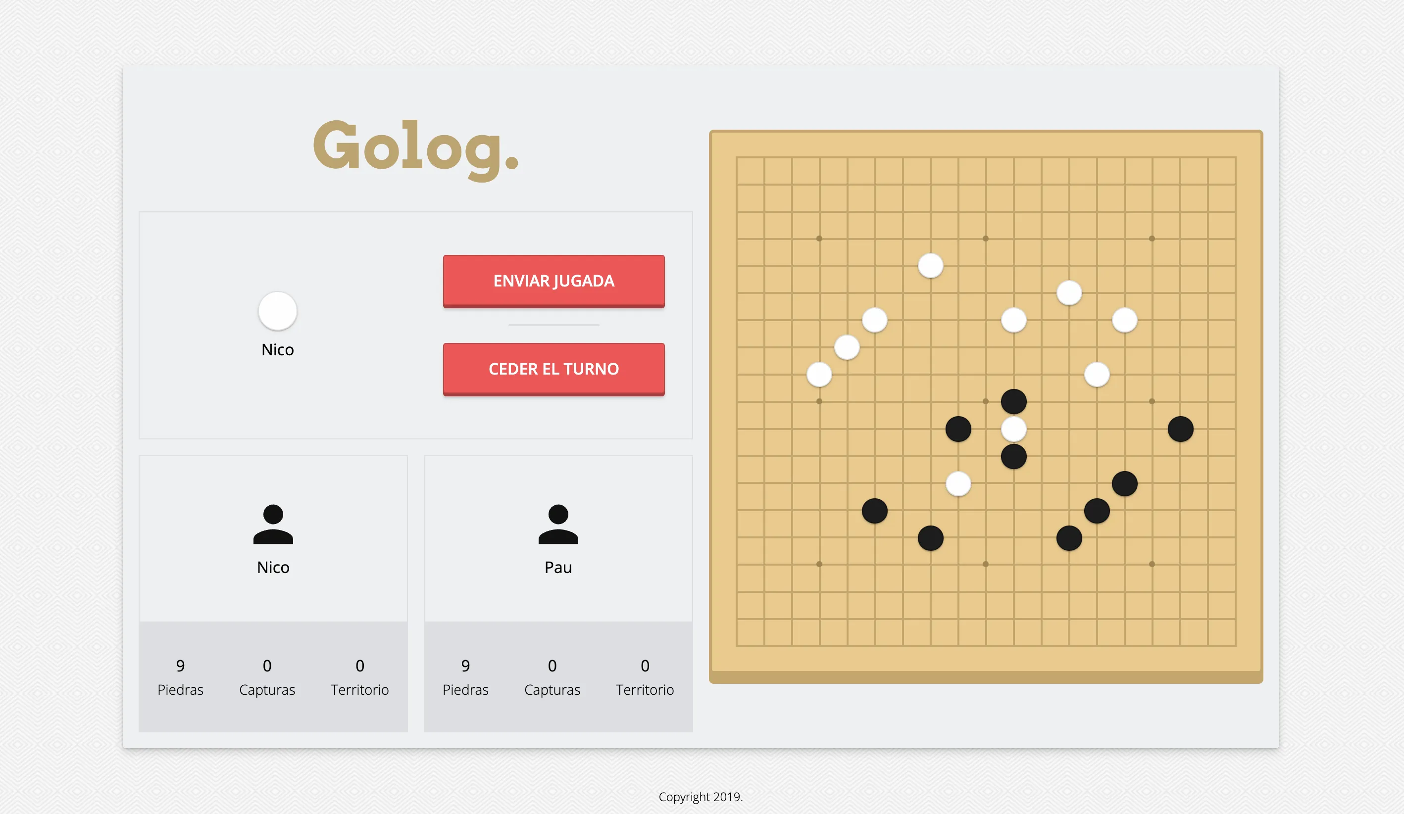 Screenshot of Golog app